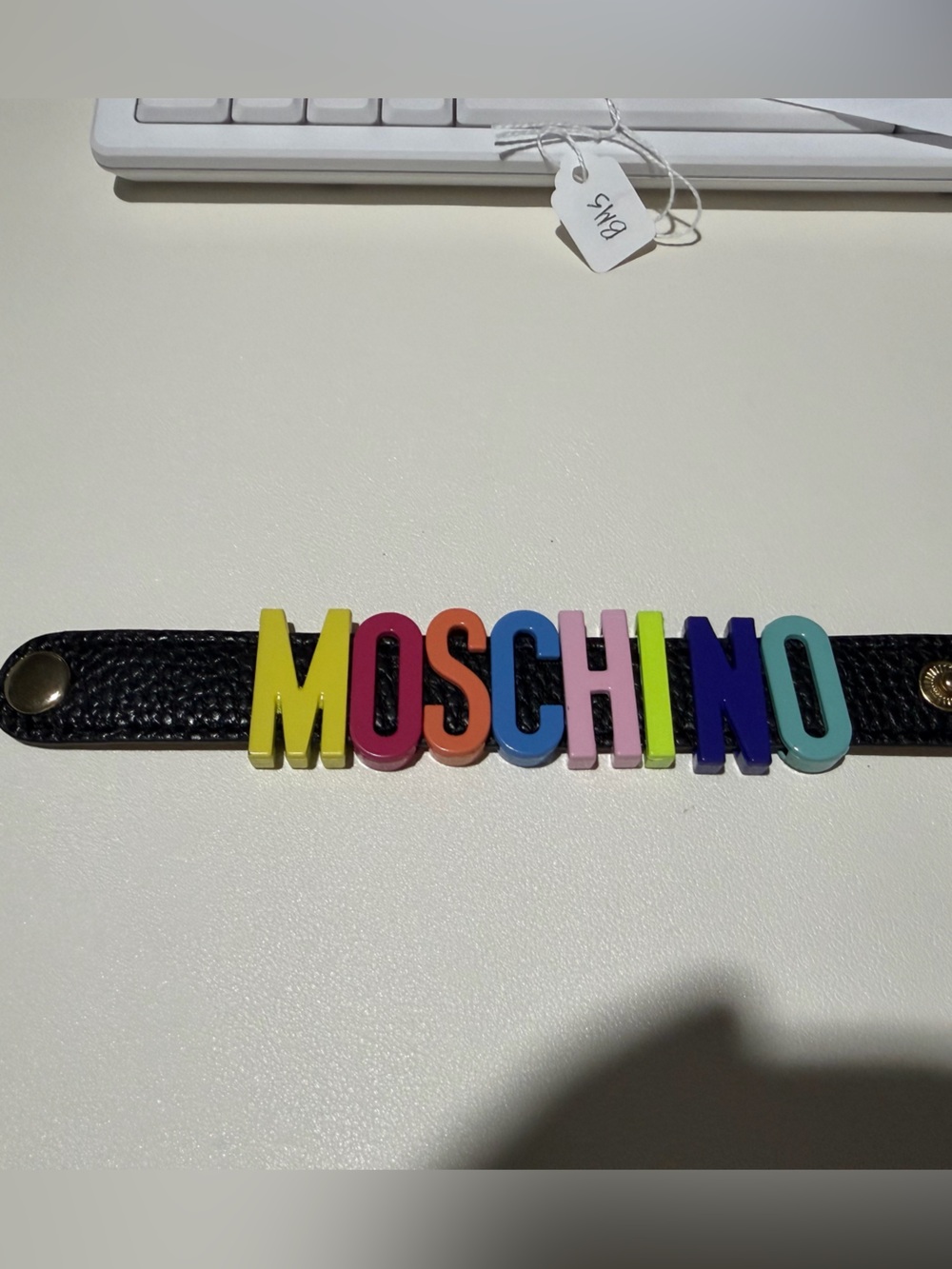 MOSCHINO Multicolor Letter Charm Leather Bracelet - Picture 5 of 5